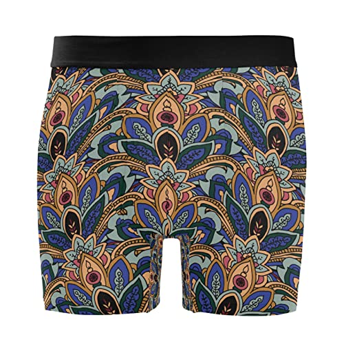 Bóxer para hombre Vnurnrn con estampado floral y étnico en pack de 2 calzoncillos elásticos
