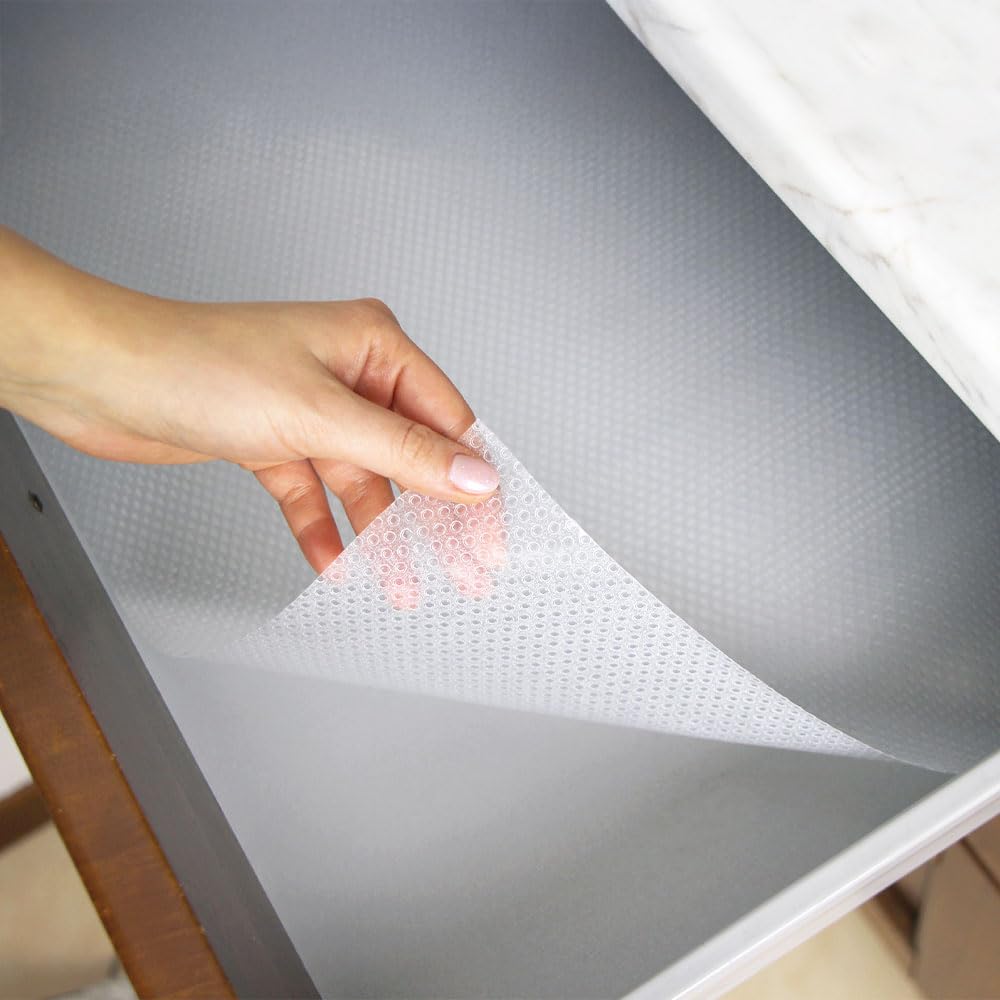 OLIVO.shop Schubladenmatte, nicht klebend, rutschfest, transparent, Rolle zum Schutz von Schubladen, Küche, Kühlschrank, Schränke, Regale Crystal (50 x 1500 cm)