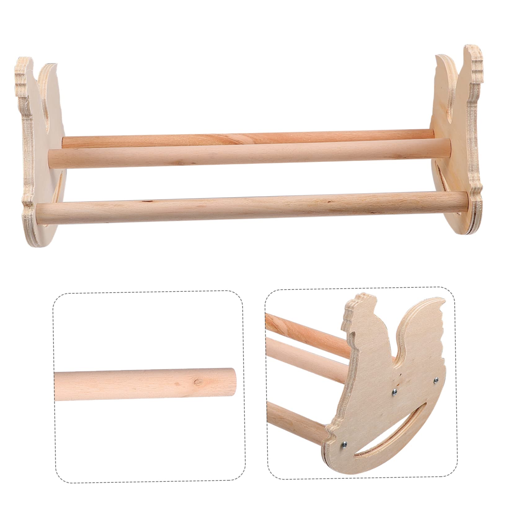 Toddmomy 2 Pezzi per Uccelli Legno Forma Gallina Rack per e Pappagalli e Naturale Superficie Liscia e Ben Rifinita
