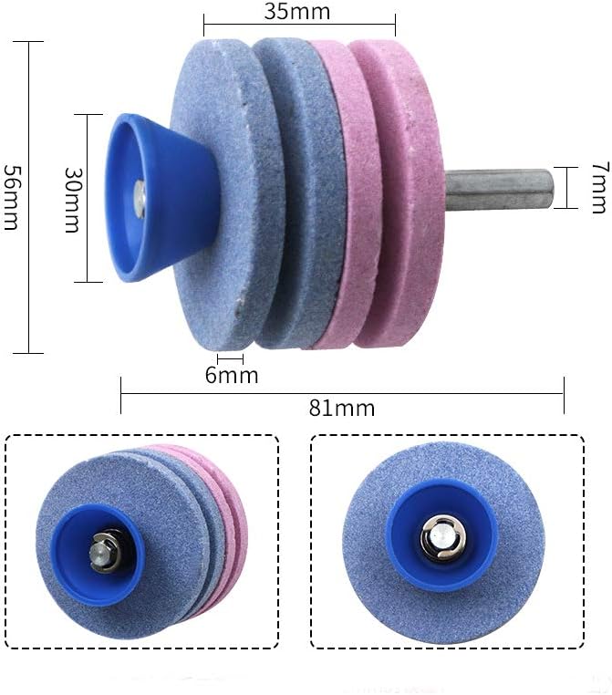 Chiloskit 2pcs Universal Lawn Mower Blade Sharpener Grinding Power Drill Tools Garden Tool Parts (4 Layer) : Patio, Lawn & Garden