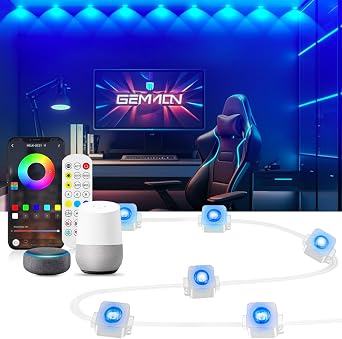 Smart RGB LED Strip Lights, Dimmable Color Changing by APP and Controller Indoor LED Strip Lights, Sync to Music, LED Lights for Bedroom Room Home Party Wi-Fi USB Interface