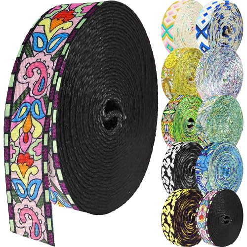 Grosun 1.5 inch Patterned Nylon Webbing Belt Webbing Straps Purse Straps Backpack Straps Nylon Belt for Seatbelt, Bags, Luggage (S, 10 Yards)