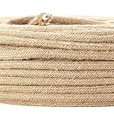 Textilkabel für Lampe 5m, Stoffkabel Stromkabel 3-adrig Leinen Jute Lampenkabel Kabel Textil überzogen Textil Elektrokabel Hanfkabel Stoffkabel