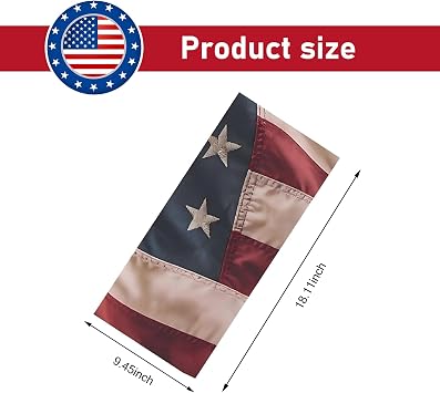 2 PCS Car B Pillar Decals, Vintage American Flag Patriotic Sticker, Cuttable Scratch Covering Protective Film, Universal Waterproof Self-adhesive Decoration Trim for Door Center Pillar (Red)