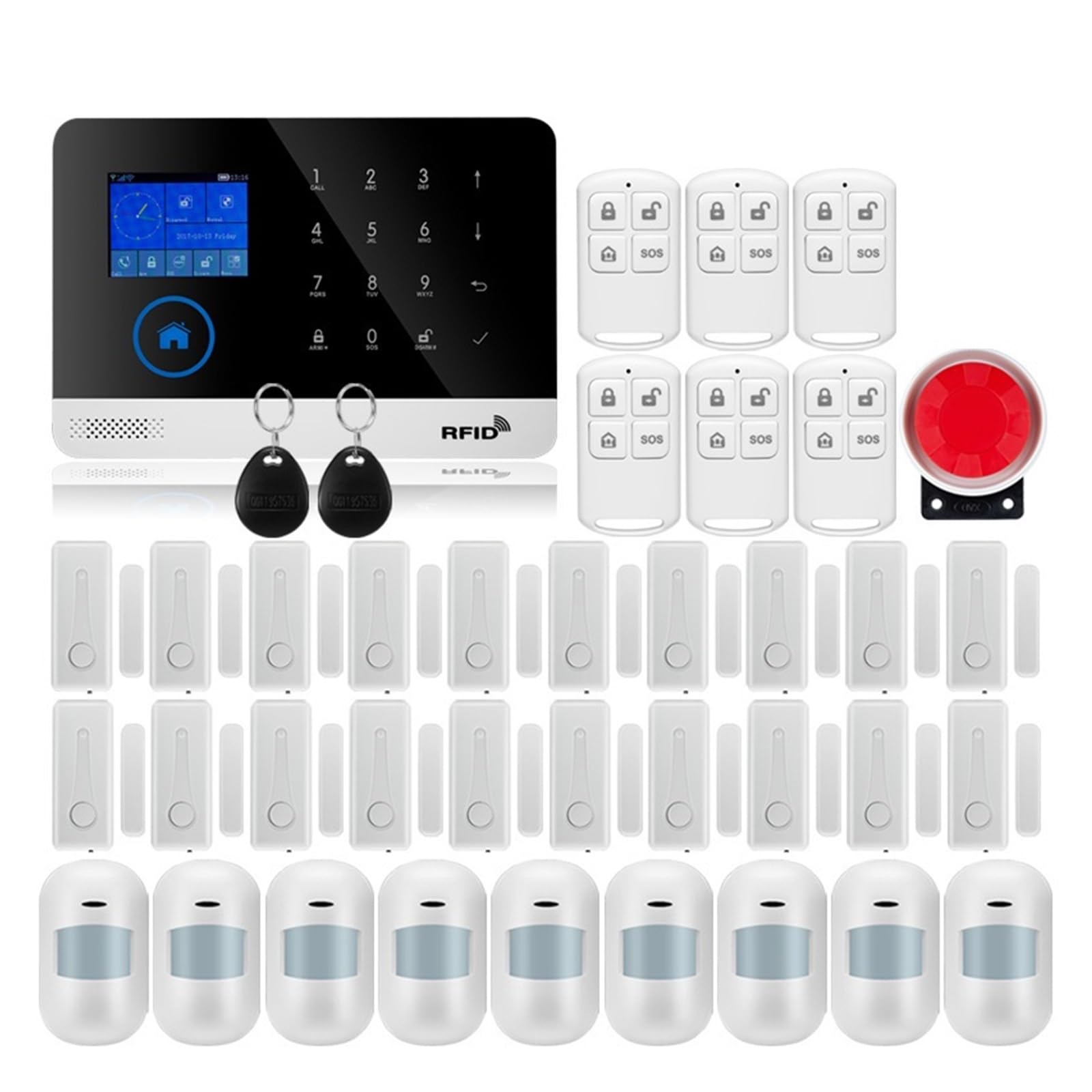 De Alarma Seguridad For El Hogar Inalámbrico GSM 433MHz For Aplicación Tuya Con Sensor Movimiento Compatible Para casa y garaje(W2B Bundle 5)