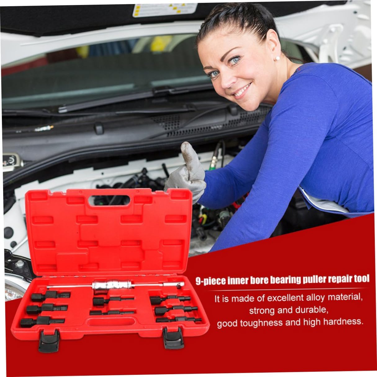 9pcs Steel Bearing Puller Set Inner Bearing Removal Tool Auto Repair Kit for Blind Hole Automotive Maintenance