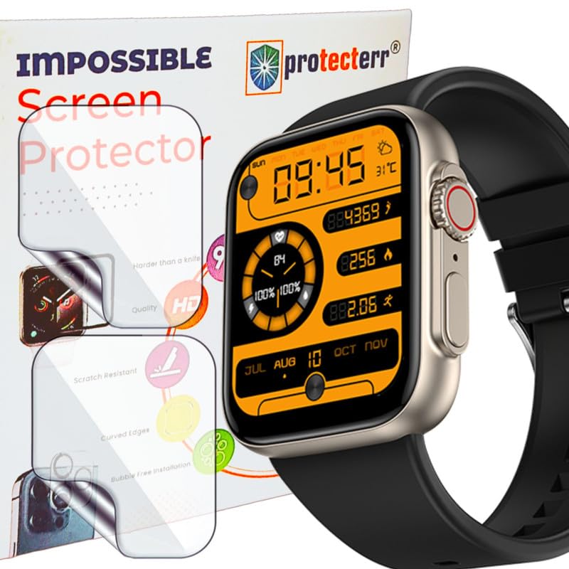 Image of Screen Guard For Fire Boltt Gladiator (1.96 inch inch) Smartwatch (2 pack) - (NOT A TEMPERED GLASS)