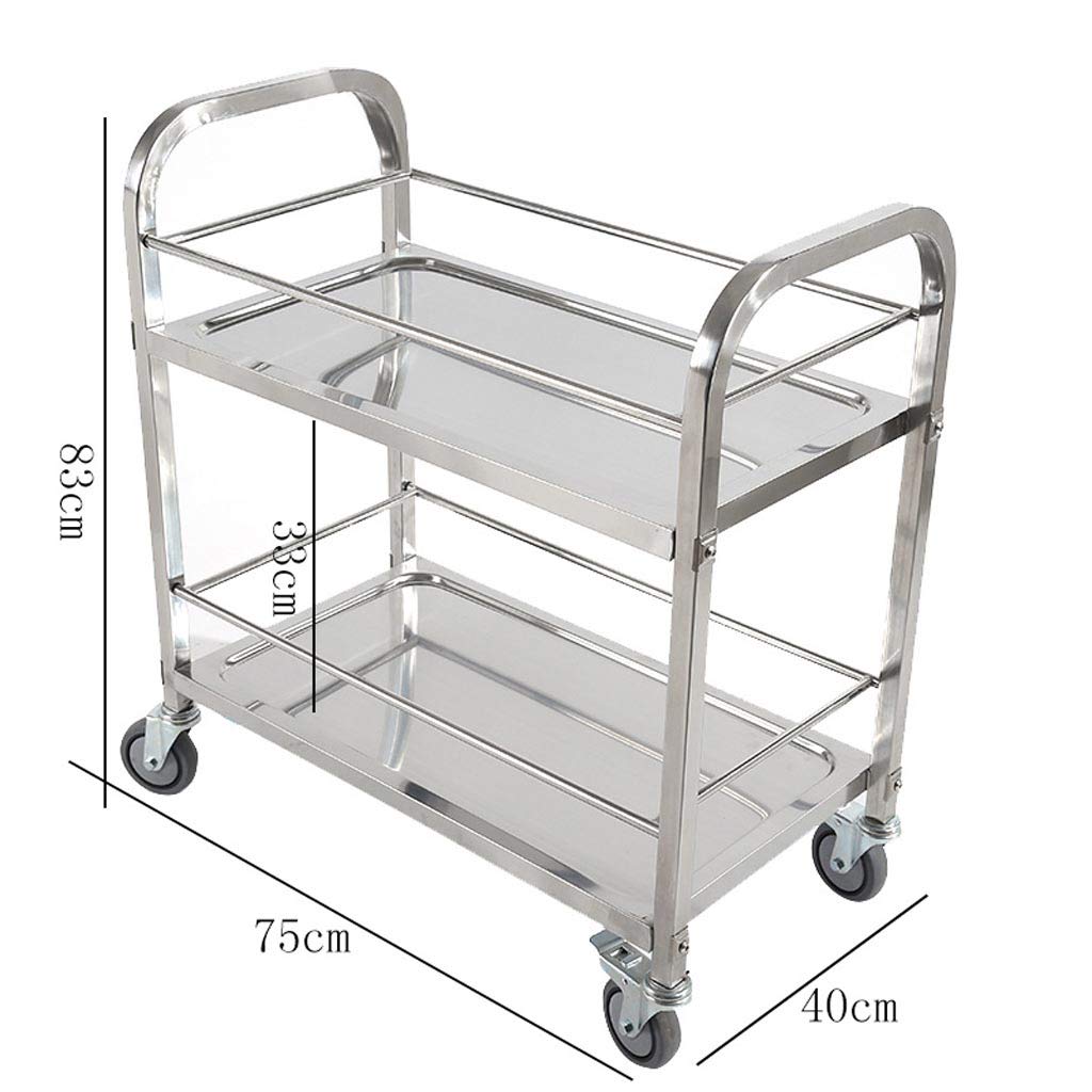 Carrello da cucina in acciaio inox – Grande carrello mobile di servizio alimentare per ristoranti hotel case di cura – robusto carrello con ruote