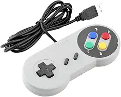 Controle Usb Super Nintendo Snes Joystick Windows Mac Linux Colorido - Super Famicom