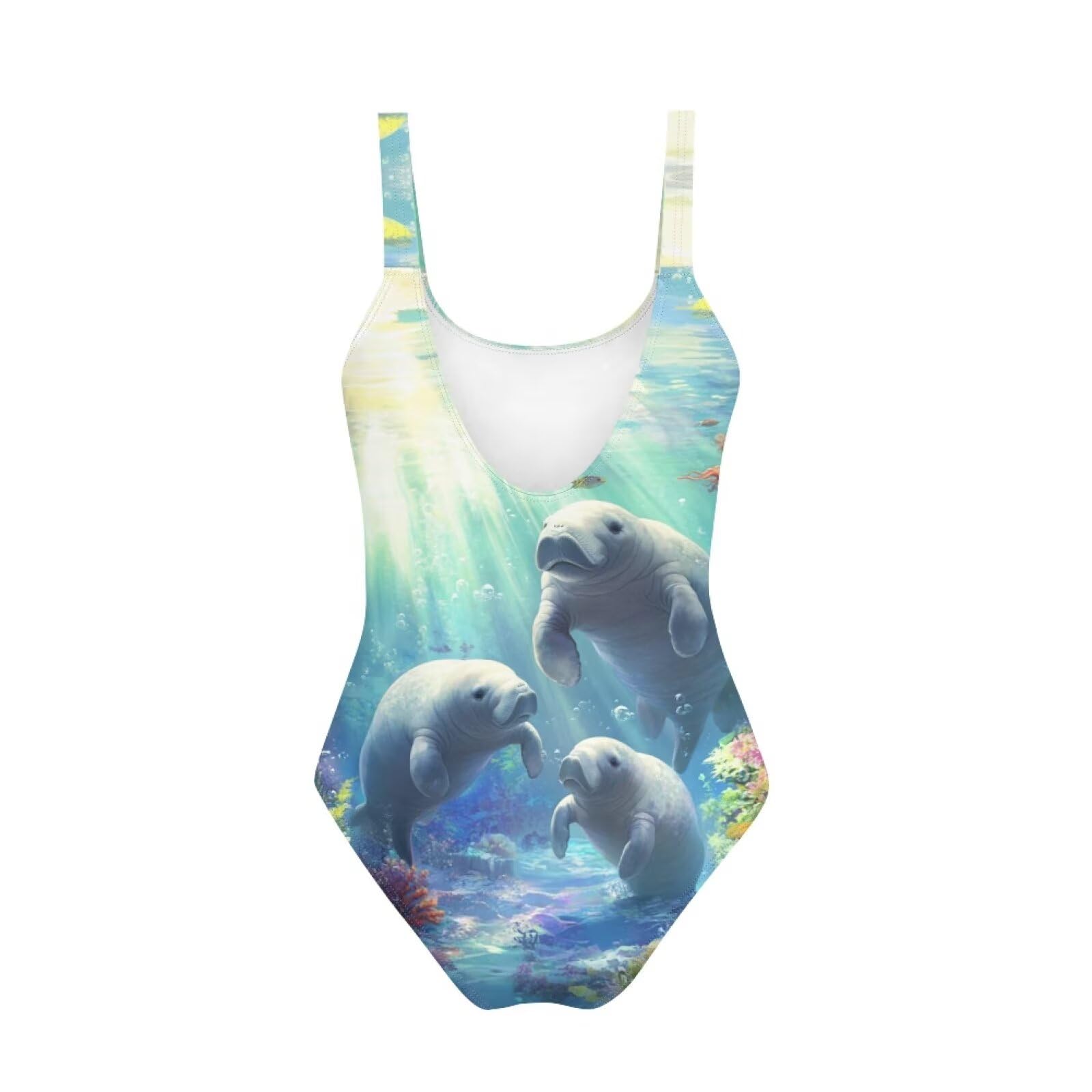 Guosanchn Manatee Swimsuit for Girls Size 13-14 One Piece Swimsuit Summer Beach Aesthetic Swimwear Athletic Sport Sunsuit Casual Comfortable Bathing Suit