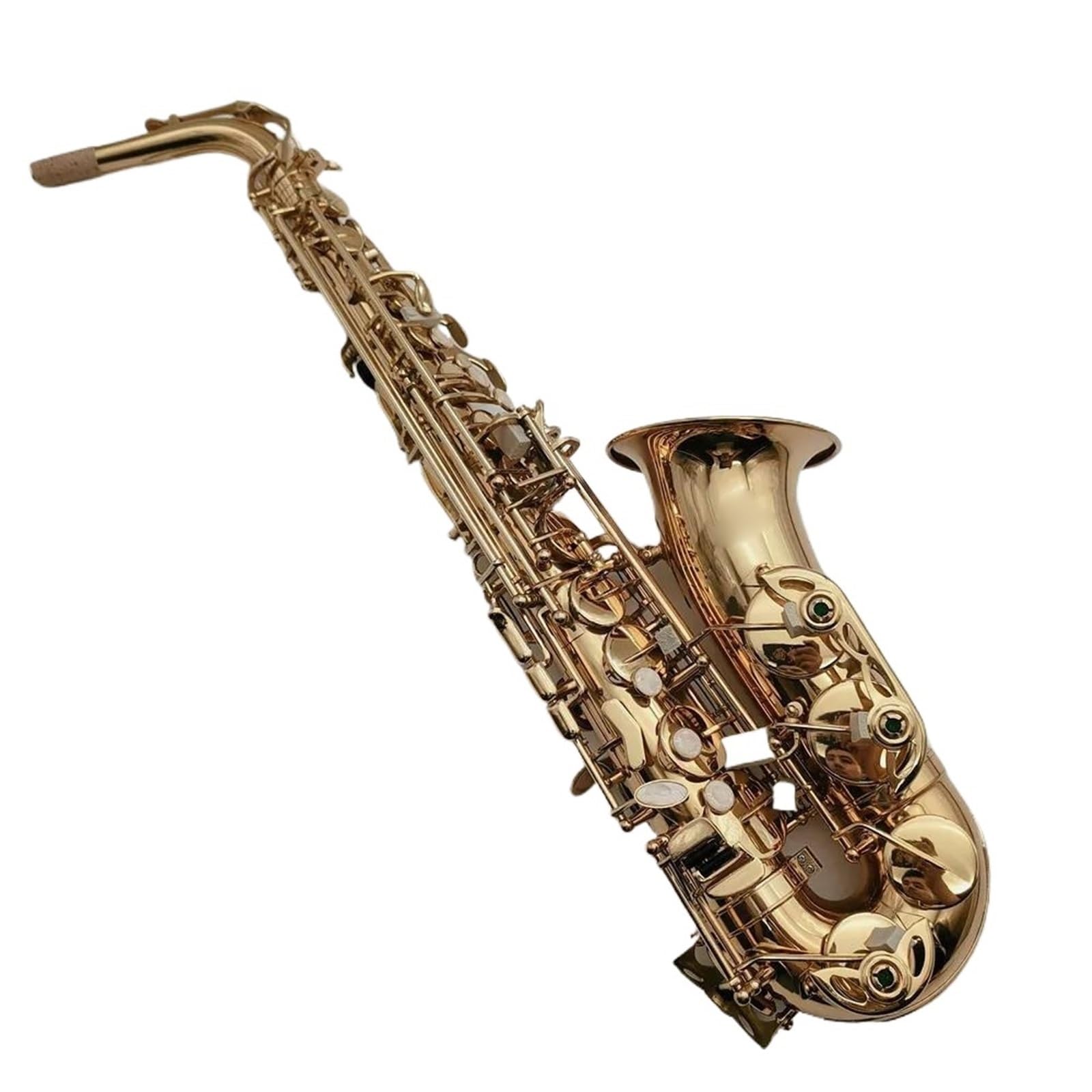 Saksofon Saksofon Altowy Eb Tune Mosiądz Złoty Lakier Instrument Muzyczny E-płaski Saksofon Z Akcesoriami Do Futerału (Color : Leather Case)