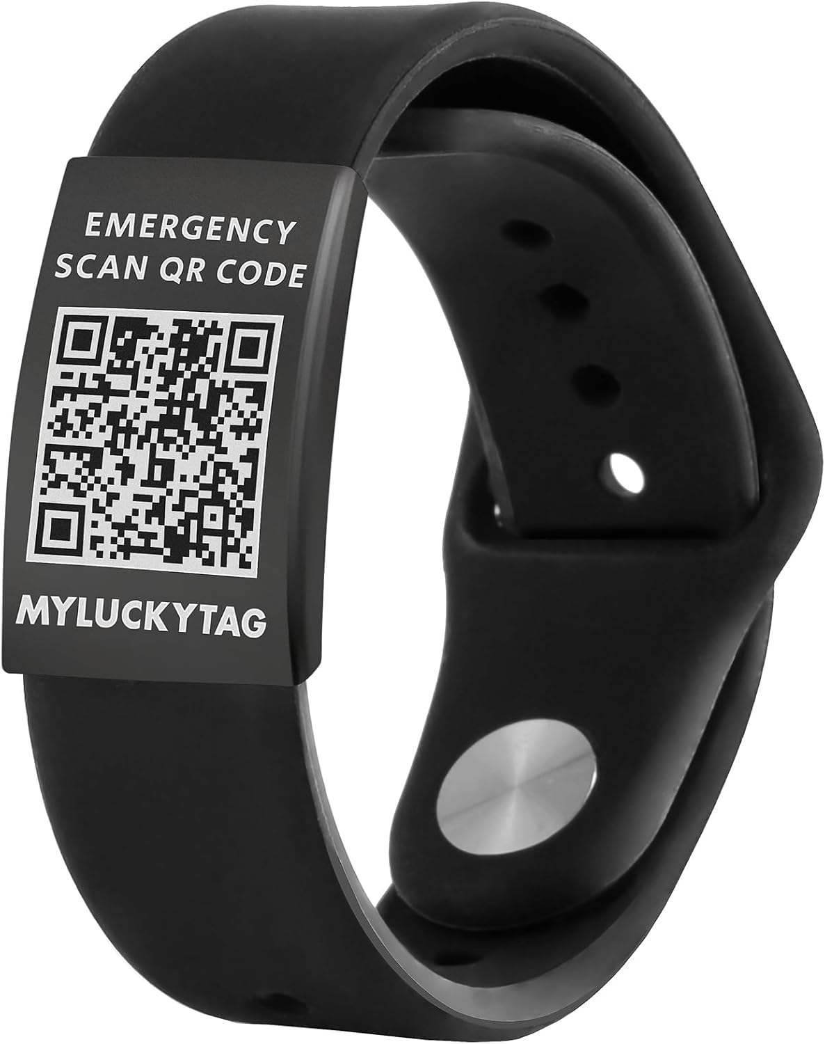 MYLUCKYTAG QR Code Medical ID Bracelet - Emergency Alert Silicone Wristband, Free Online Profile, No Subscription, Waterproof, Fits 5-9 inches