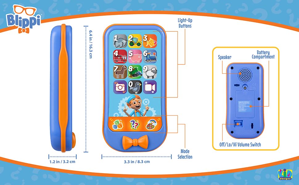 Image of Blippi Toy Phone for Toddler with Preschool Learning Games, Blippi Toys | Explore Numbers and Counting
