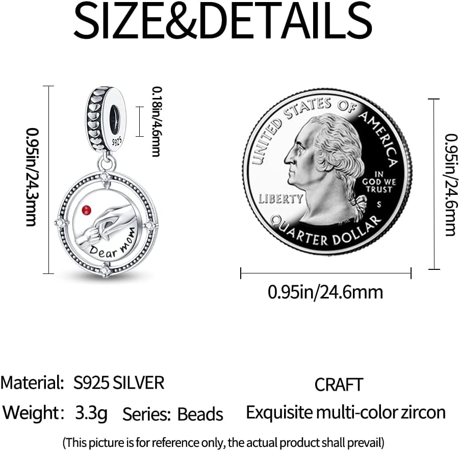 Pandach 925 Sterling Silver Charms for Bracelets Necklace with 5A CZ Stones Dangle Pendant Bead Jewelry Beads Gifts for Women - Image 3
