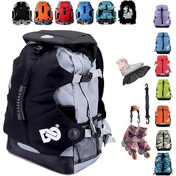 ZBH1985 Mehrfachf cher-Rollschuhrucksack zur Au enaufbewahrung von Inlineskates Quad-Skates Kunstlaufschuhen und Eisl ufern