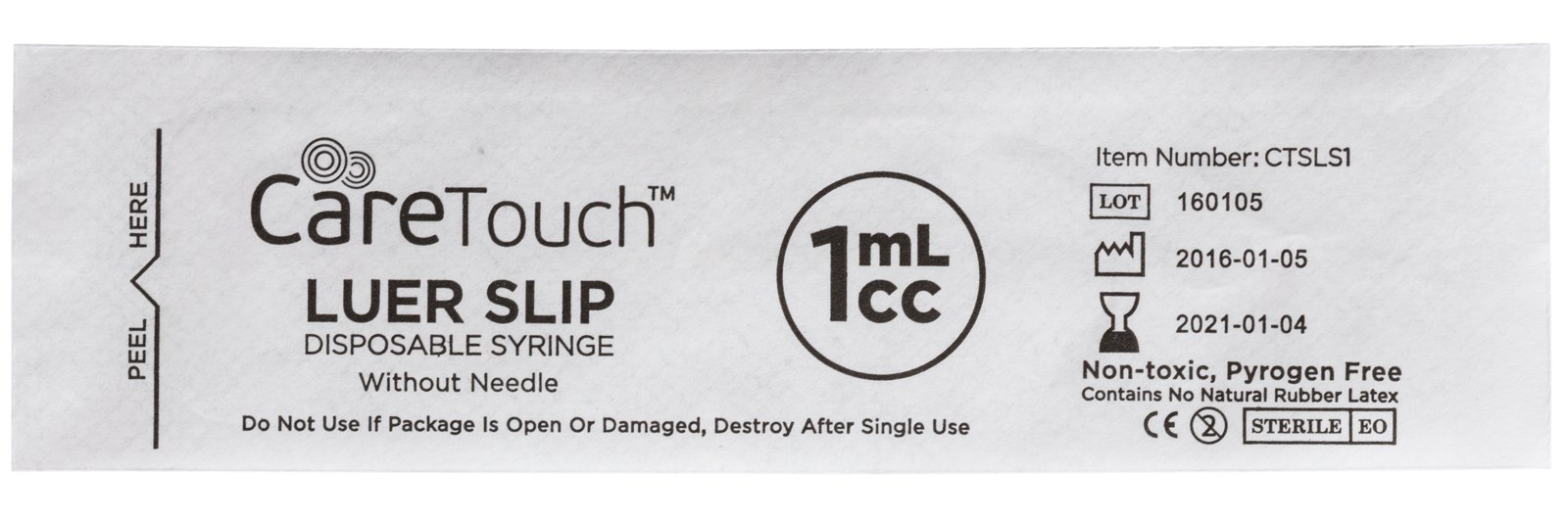 Care Touch CTSLS1-VC Luer Slip Syringe 1ml - 100ct No needle — Amazon image 4