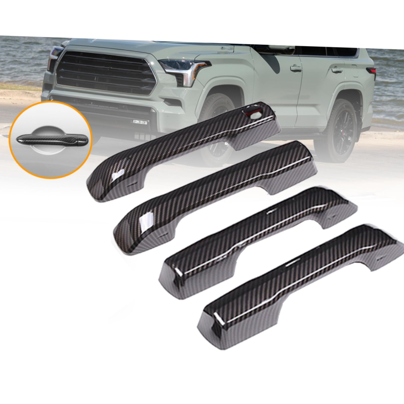 Autocollants poignée carbone Sequoia 2023 accessoire style auto