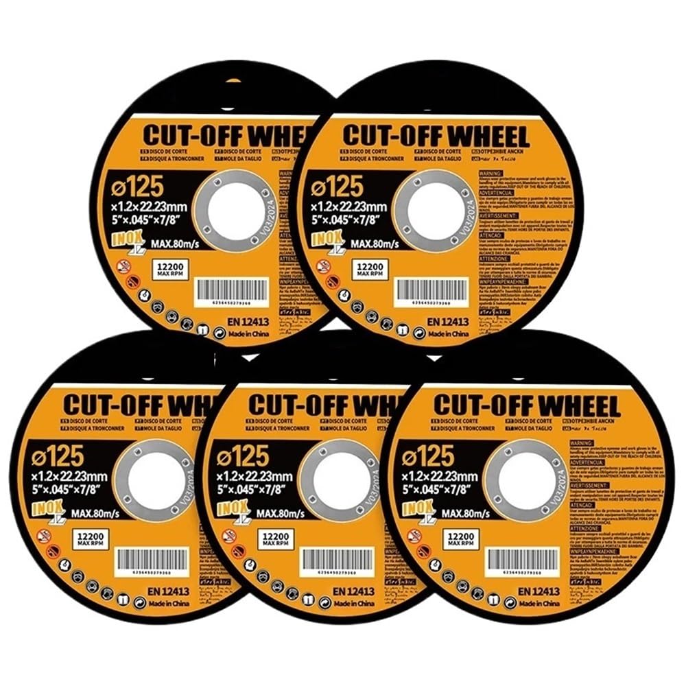 Resin Cutting Disc 125mm Cut Off Wheels Flap Sanding Grinding Discs Angle Grinder Wheel for Metal 4inch 15/25/40Pcs(5 Pieces)