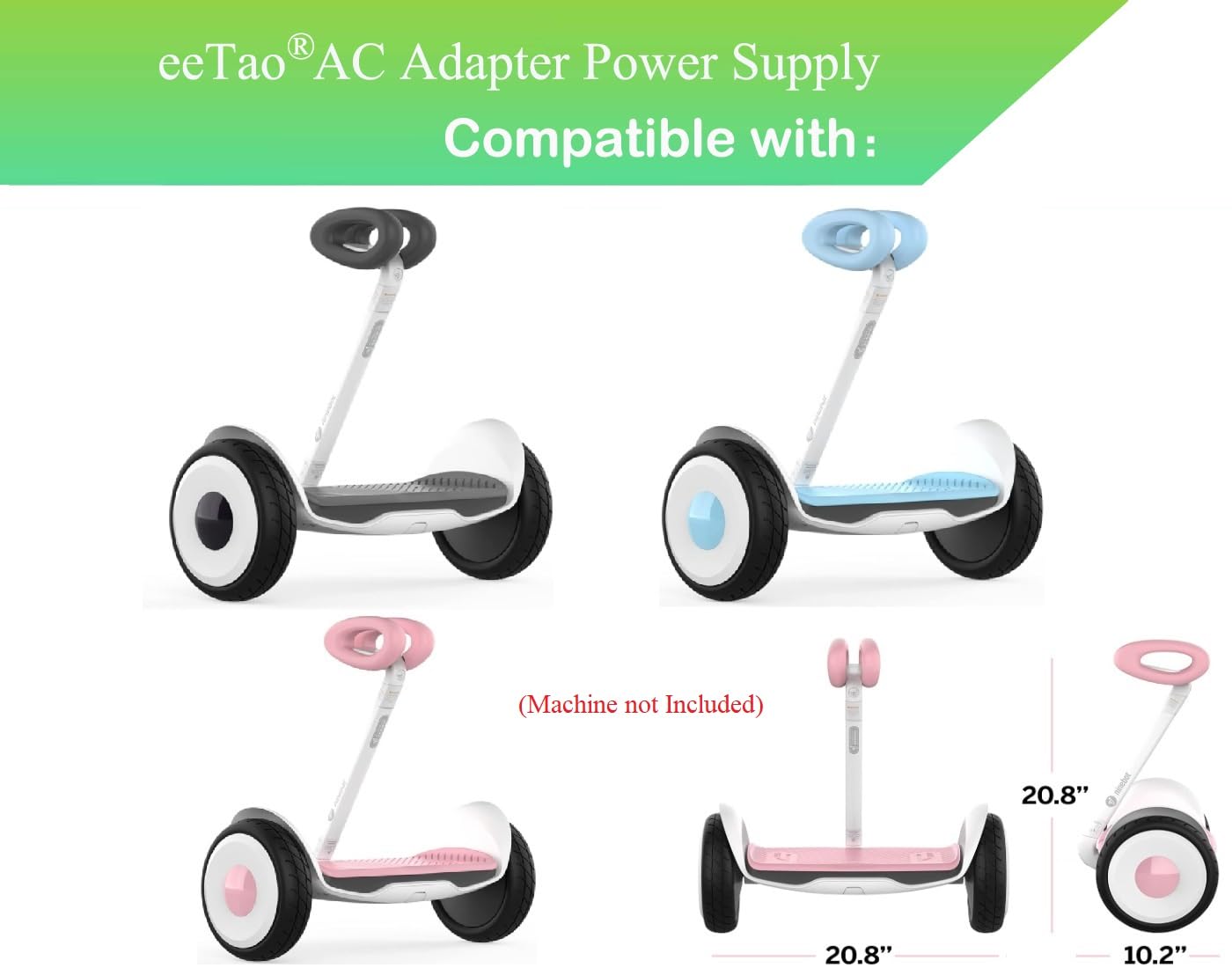 eeTao 42V AC/DC Adapter Charger Compatible with Segway Ninebot S Kids A75C A75 C DC42V 0.6A 42VDC 600mA Power Supply Cable Cord PSU