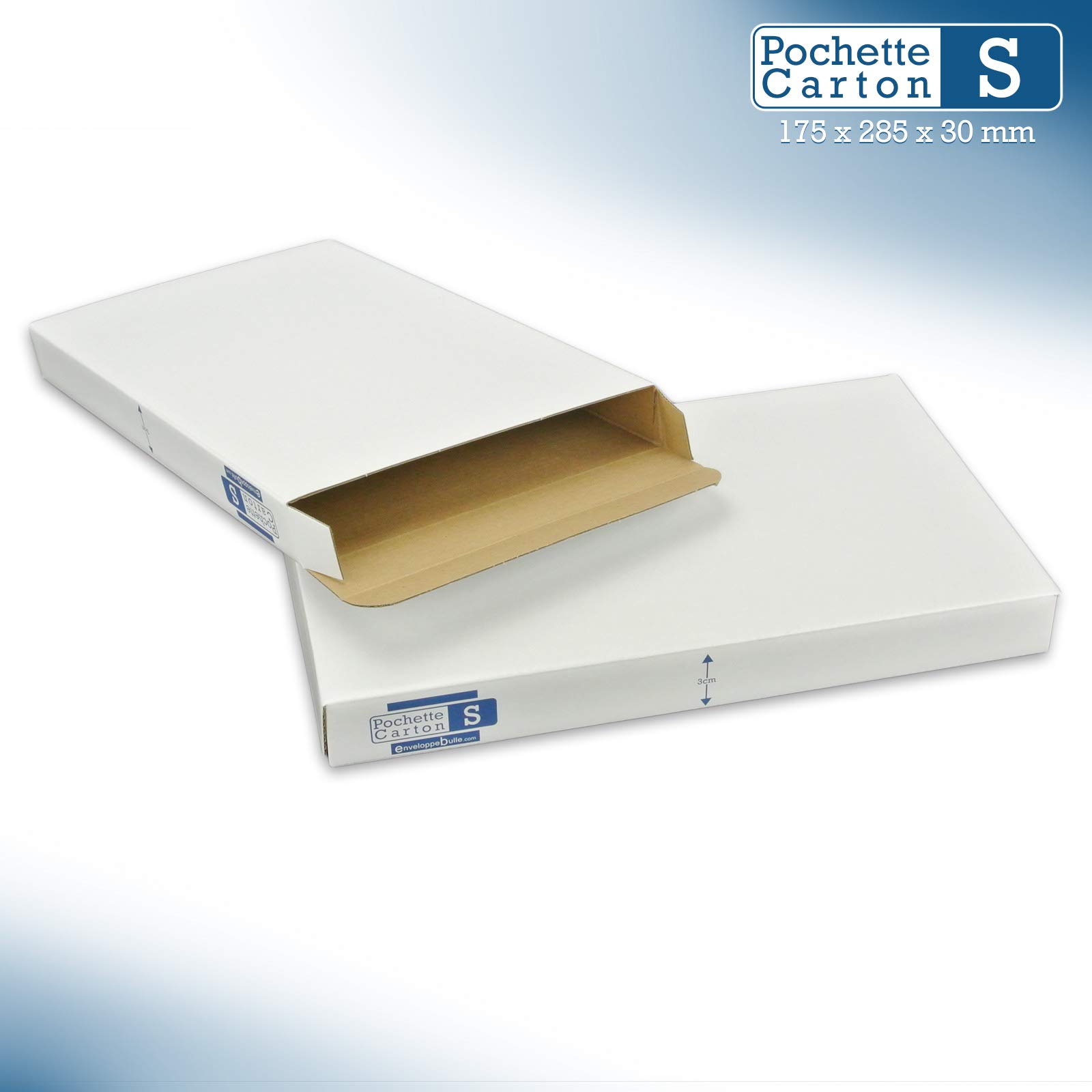 Boîtes Pochettes Carton S - hauteur 3cm - Lot de 100
