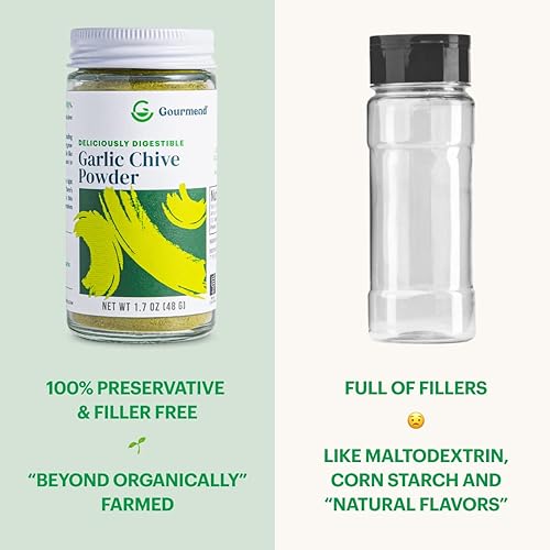 Miniatura 3 de Gourmend Foods Ajo Cebollino en polvo  Certificado Monash bajo FODMAP, sin relleno, sin gluten, 100% natural, sin almidón de maíz, maltodextrina,