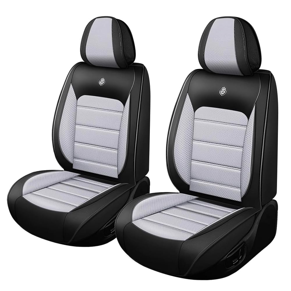 Leather Car Seat Covers for GMC Canyon 2004-2023,Waterproof Soft Seat Covers,Interior Accessories Seat Covers Protector Airbag Compatible(2pcs Black&