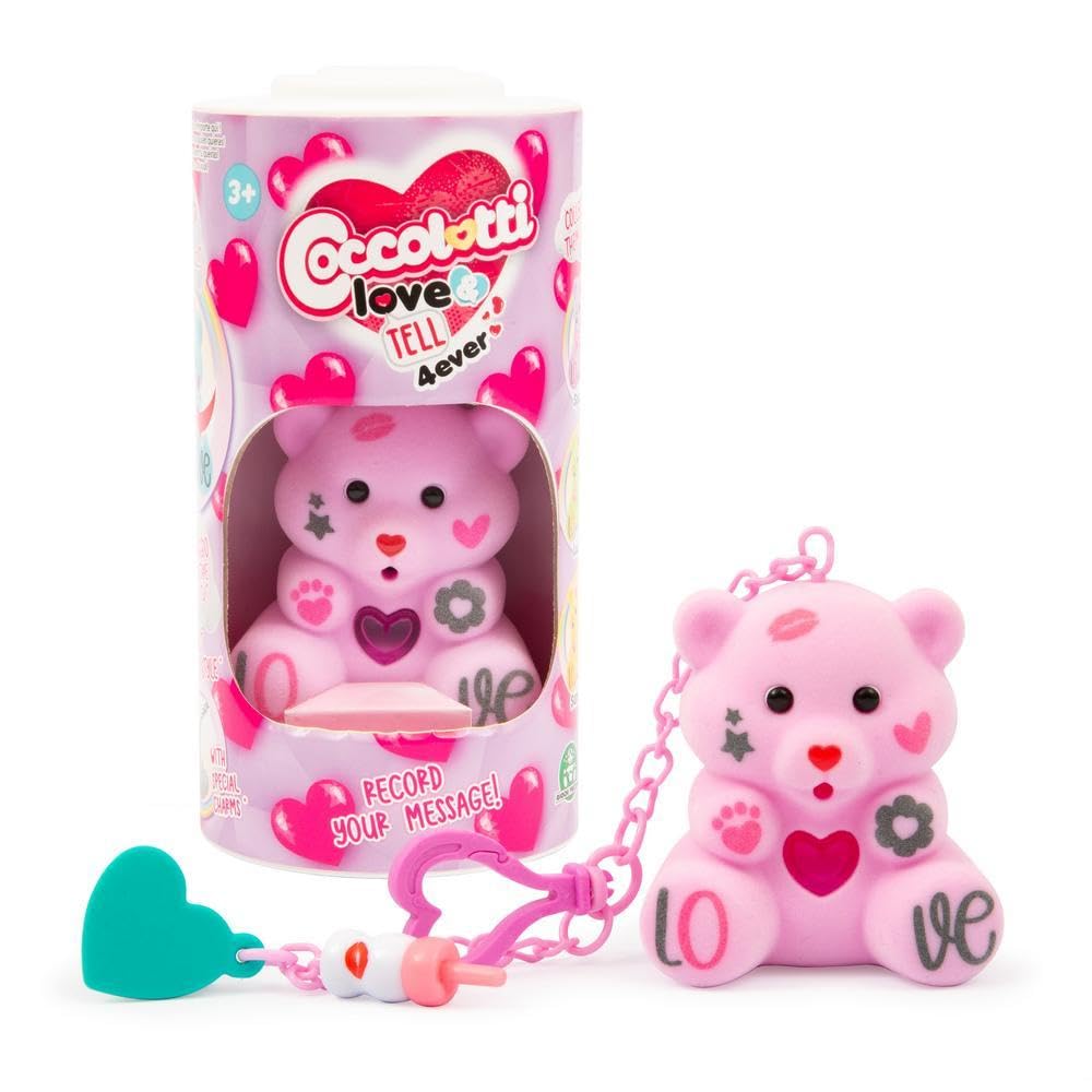 Coccolotti Love & Tell 4Ever Blossom, Talking Plush Toy with Recordable Voice Message, Unique Gift and Keepsake for Kids, Friends, Family and Special Occasions, Pink