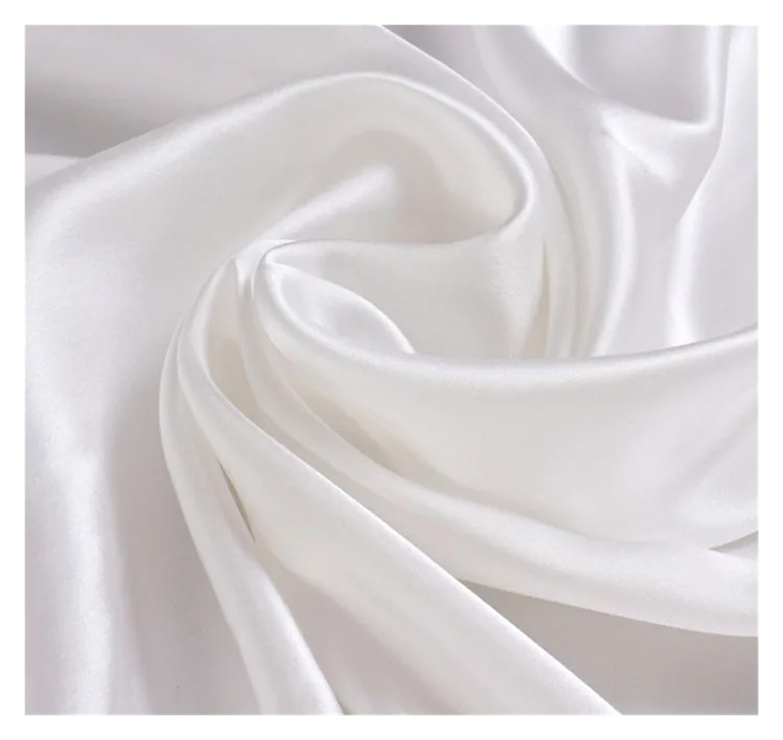 Tissu 100% soie au mètre 16 Momme blanc largeur 114 cm pour robe de mariée et literie