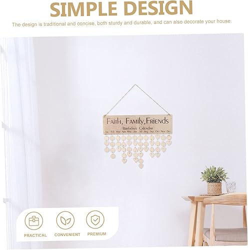Miniatura 6 de TEHAUX 1 juego de calendario de bricolaje calendario calendario cumpleaños colgante de pared recordatorio de cumpleaños placa de calendario