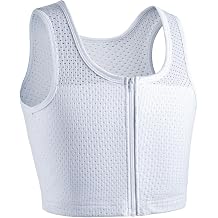 XUJI Chest Binder FTM Transgender Zip Up Binder Breathable Breast Cool Fabric Tank Top