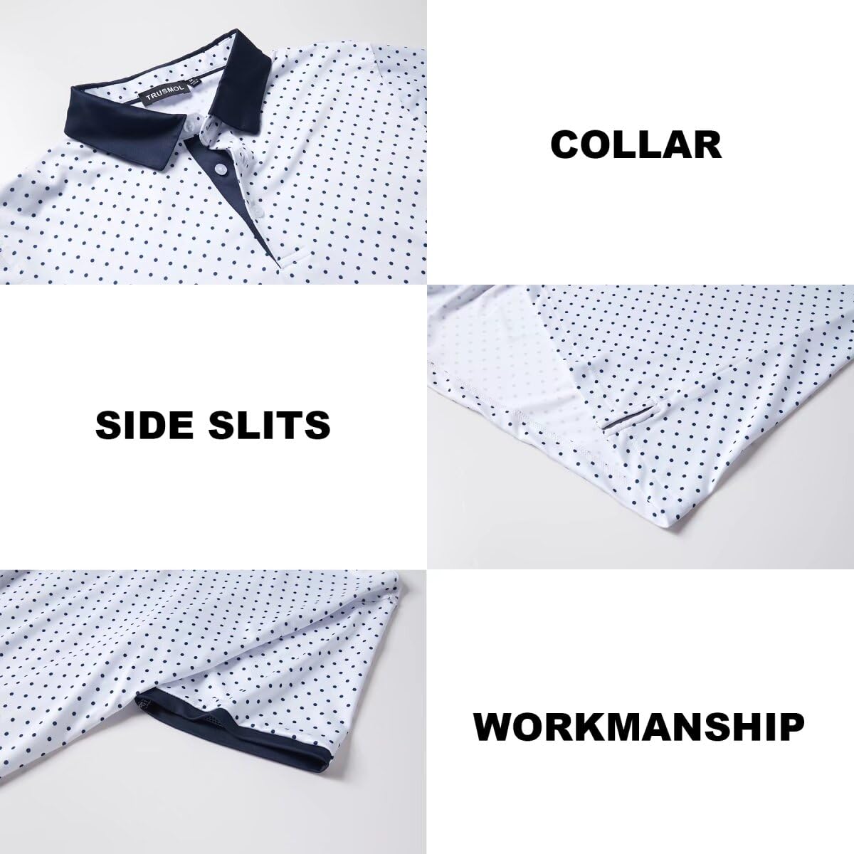 Magliette da Golf da Uomo Dry Fit Performance Print Manica Corta Traspirante Golf Polo