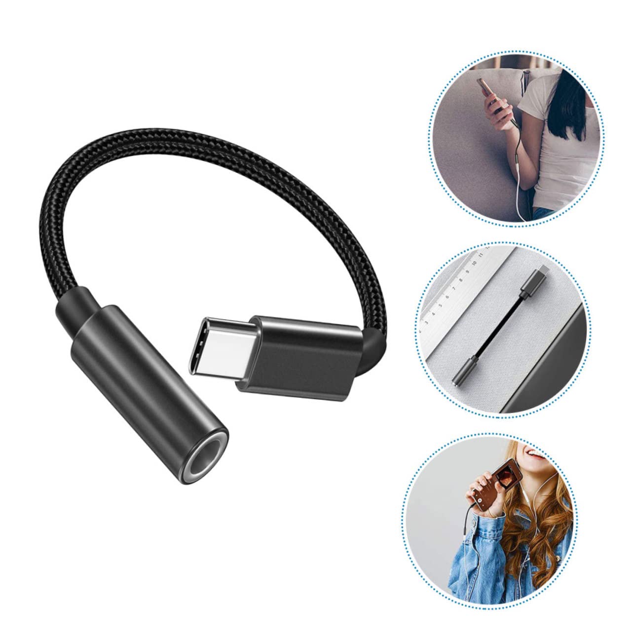 DOITOOL 5 Stück Audio Adapterkabel Typ C Kopfhörer Adapter Typ C Auf 35 Mm Headset Adapter Typ C Adapter Langlebiger Kopfhörer Adapter Typ C Kopfhörer Konverter Datenkabel Kopfhörer