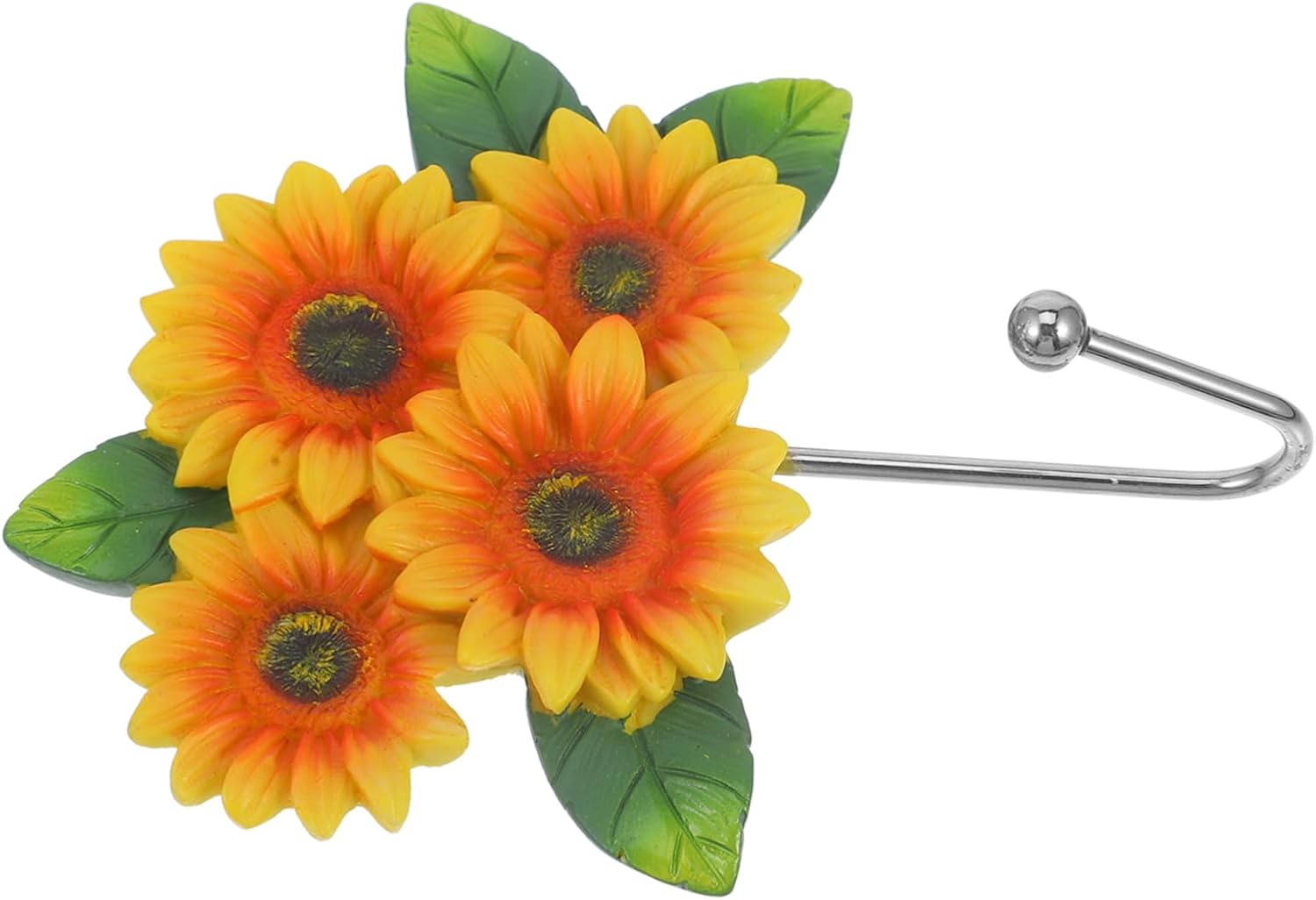 Zerodeko Sunflower Wall Hook Resin Flower Design for Hanging Keys Coats Towels Stable Punched Mount Space Saving Decorative Holder for Home Entryway Bathroom Kitchen