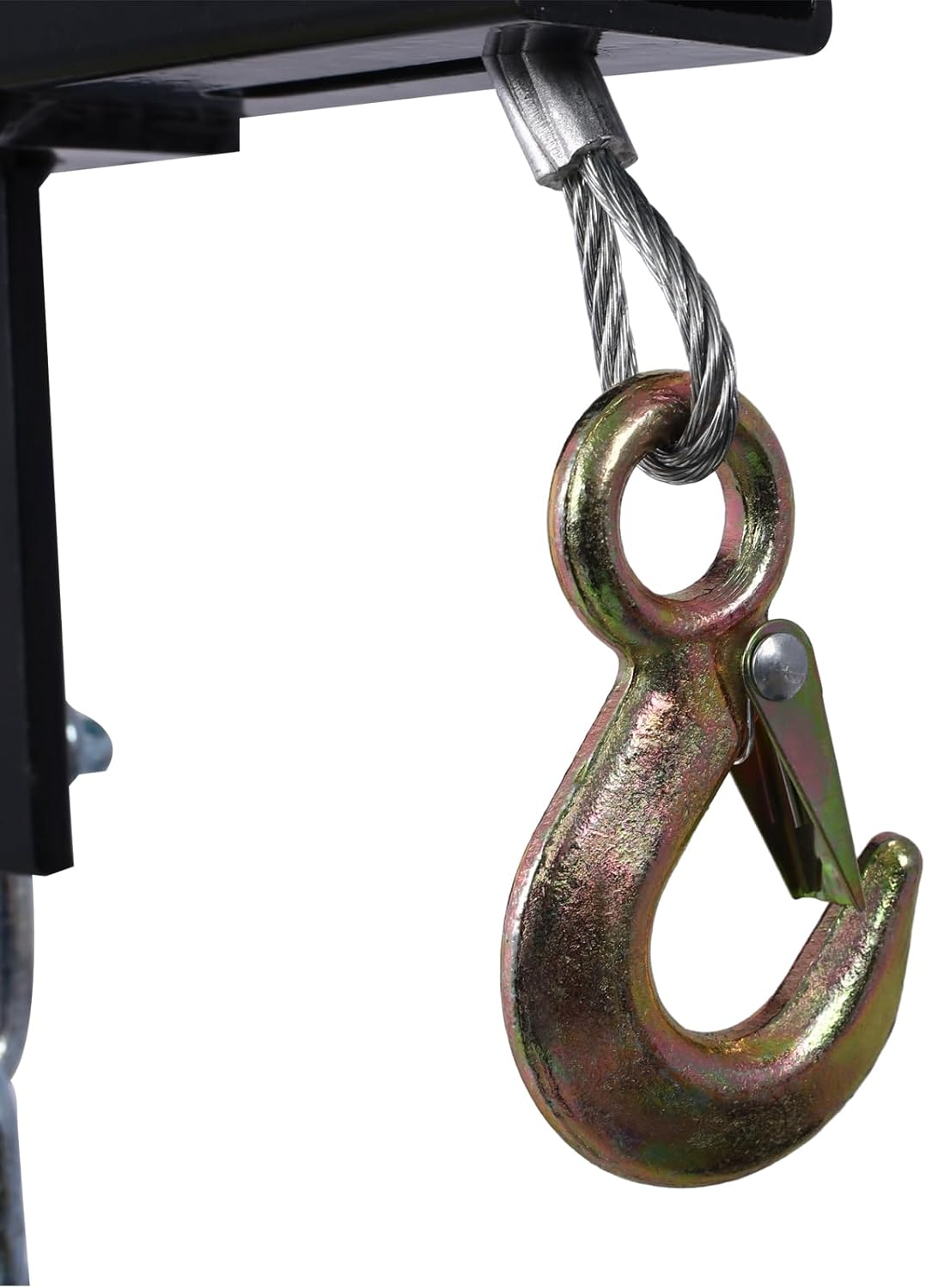 Hydraulic Pickup Truck Crane with Hand Winch - 2000-Lb. Capacity, Adjustable Boom, 360° Pivot - Truck Bed Hoist Jib Crane (Yellow)