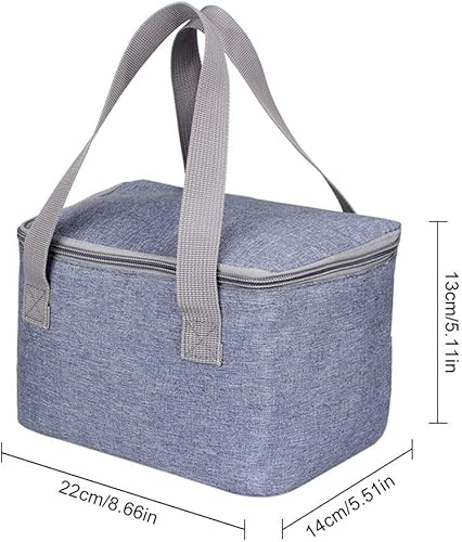 Miniatura 10 de Yaosan Bolsa pequeña de 6 latas4 L, práctica bolsa cuadrada de almuerzo aislada para adultos viaje de día de trabajo (azul)