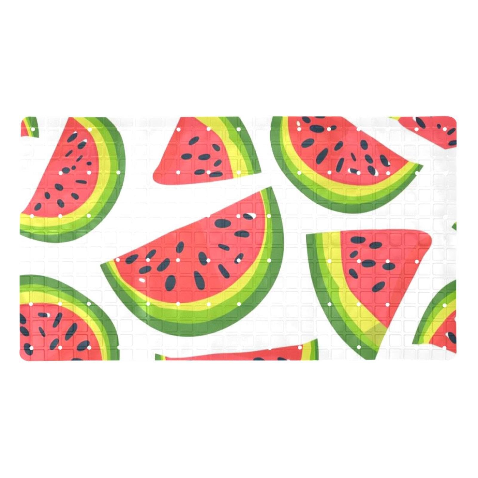 Alfombrilla de bañera Sweet Red Watermelon extralarga de PVC con ventosas