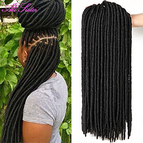 Saisity 18" (6 Packs) Faux Locs Crochet Hair Dreadlocs Braiding Hair Synthetic Hair (#1)