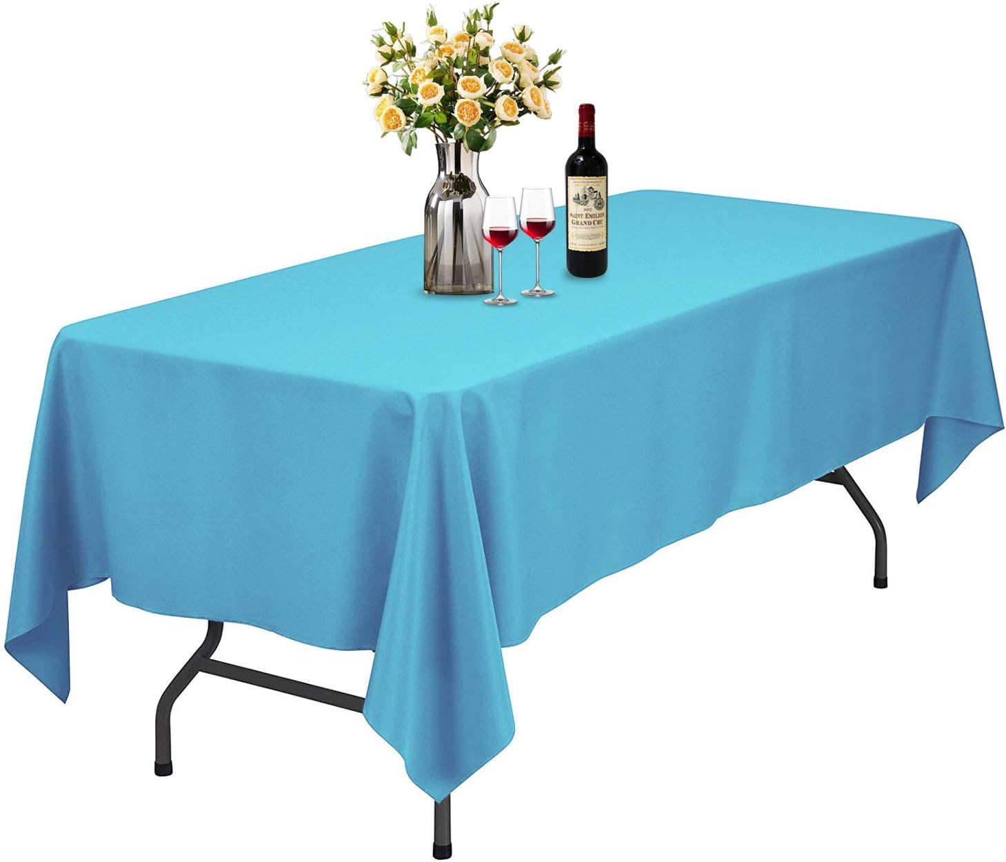 ABCCANOPY Rectangle 4FT Tablecloth 60 x 102 Inch Rectangular Table Cloth in Washable Polyester - Great for Buffet Table, Parties, Holiday Dinner, Wedding & Baby Shower