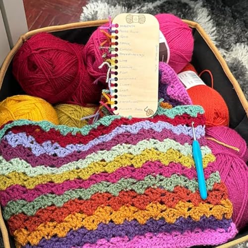 Image of 3 Pcs Temperature Blanket Planner, Reusable Wood Blanket Color Chart, Blank Shade Card, Wool Shade Organiser, Crochet Blanket Color Chart, Crochet Knitting Accessories, Gift for Crafter