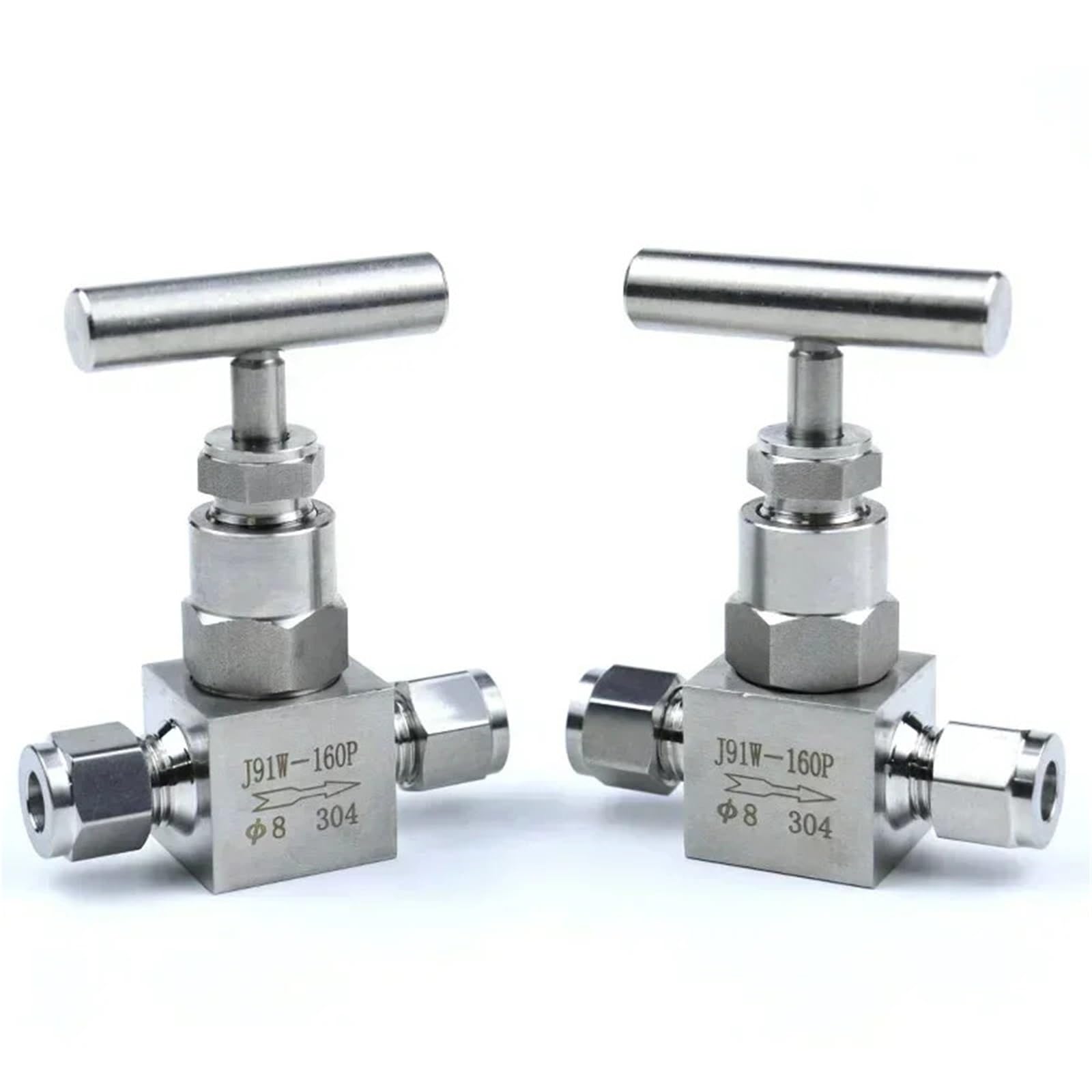 Tube union de compression aiguille papillon des gaz en acier inoxydable 316 haute pression 3/8