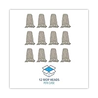 Vista 7 de Boardwalk BWK424CCT 24 oz. Pro Loop Web/Tailband Algodón Wet Mop Head - Blanco (12/Cartón)