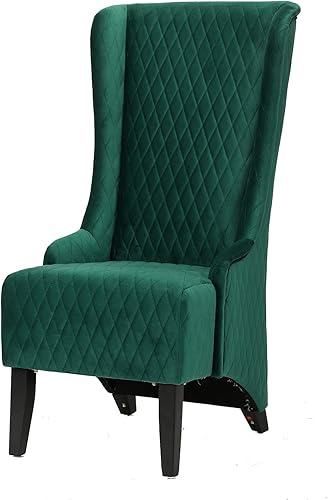 Miniatura 9 de Henf Silla decorativa tapizada con respaldo de ala de 22 pulgadas de ancho, silla de piel sintética, silla auxiliar moderna, silla de ocio, respaldo