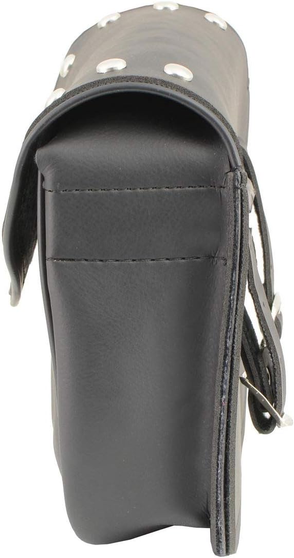 Milwaukee Leather SH633 Black PVC Extra Large 'Studded' Motorcycle Windshield Bag with Turn Lock - One Size