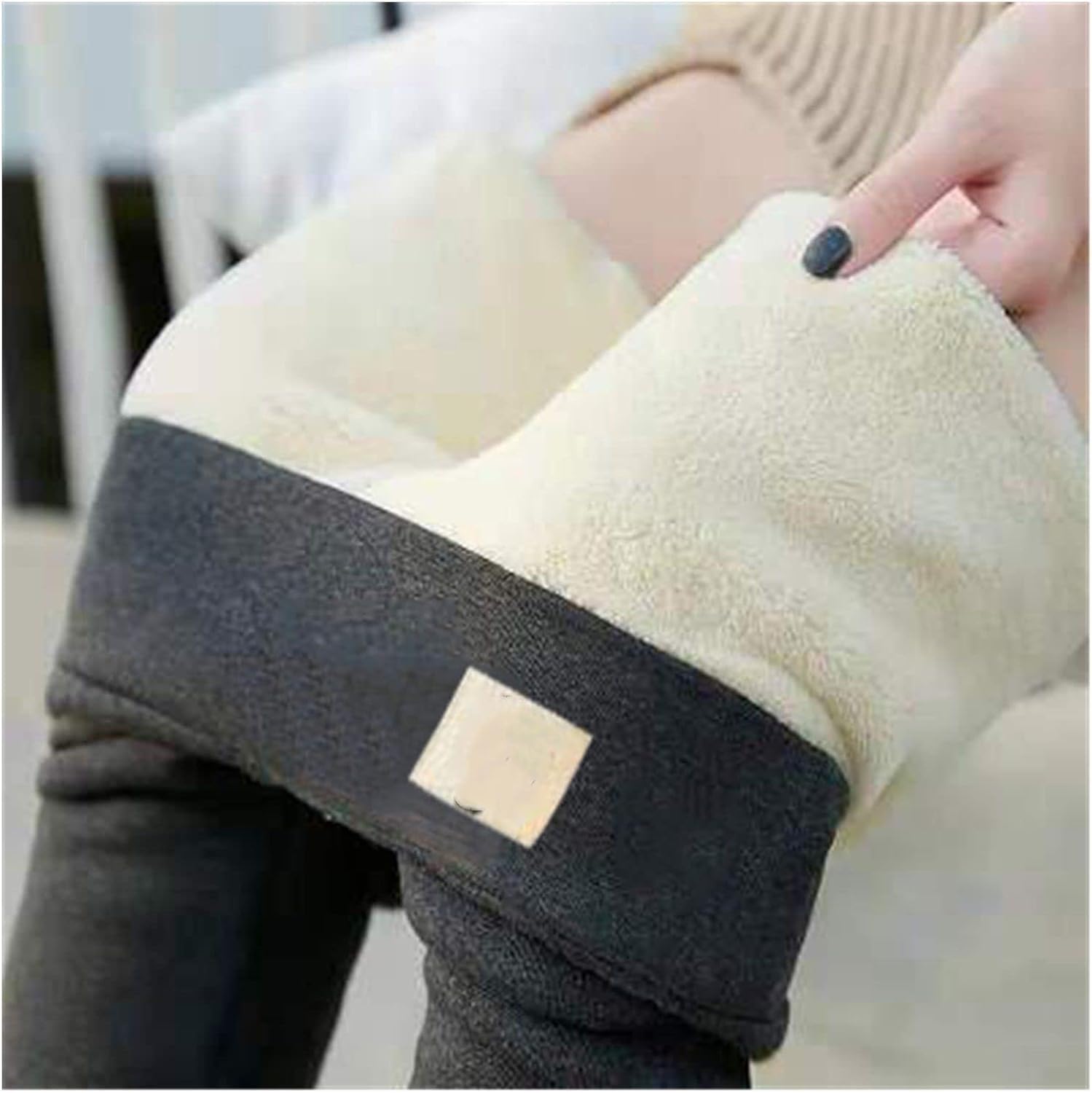 Winter Pants Thermal Leggings High Waisted Pants for Women Flannel Streetwear Trousers Women Winter Casual Pants Women 5XL (Color : Dark Grey, Size : XXXL)