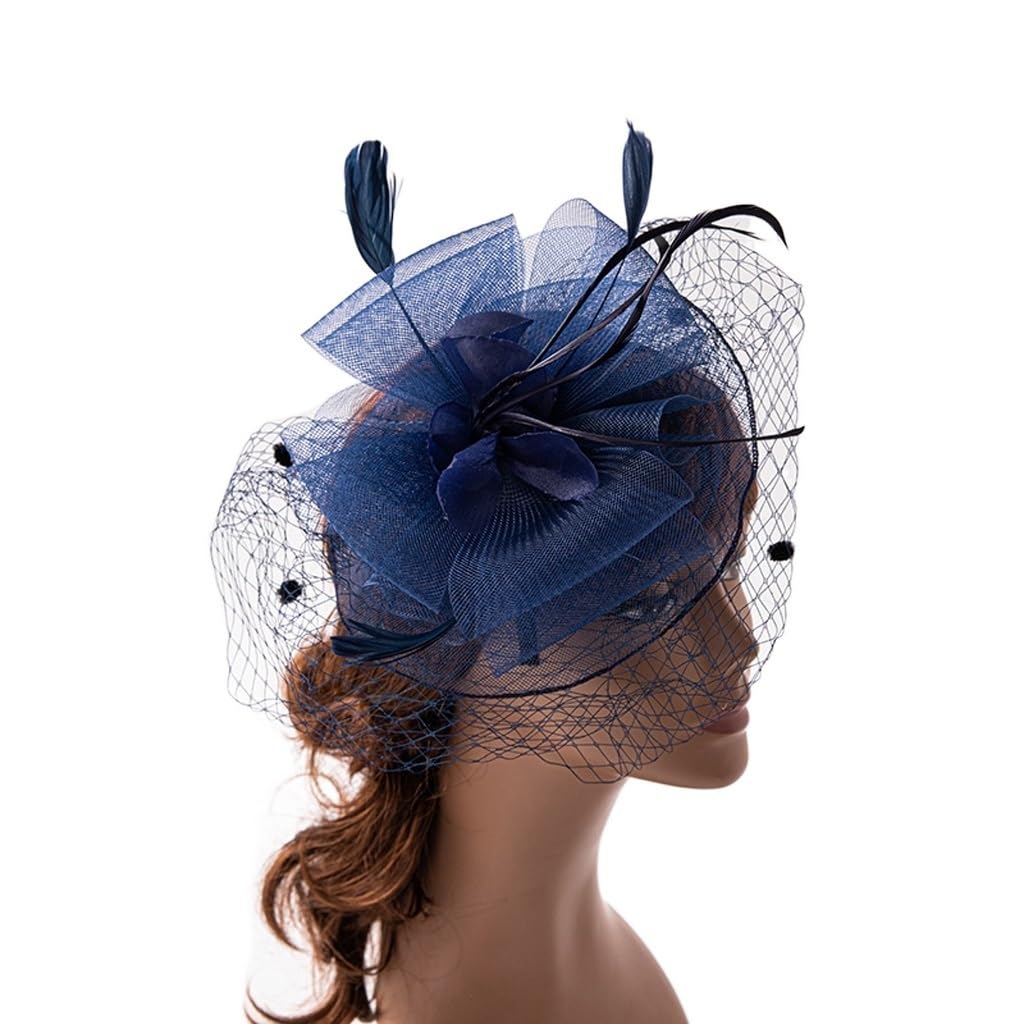 Bandeau filet robe chapeaux argenté pour briller lors d'un mariage vintage