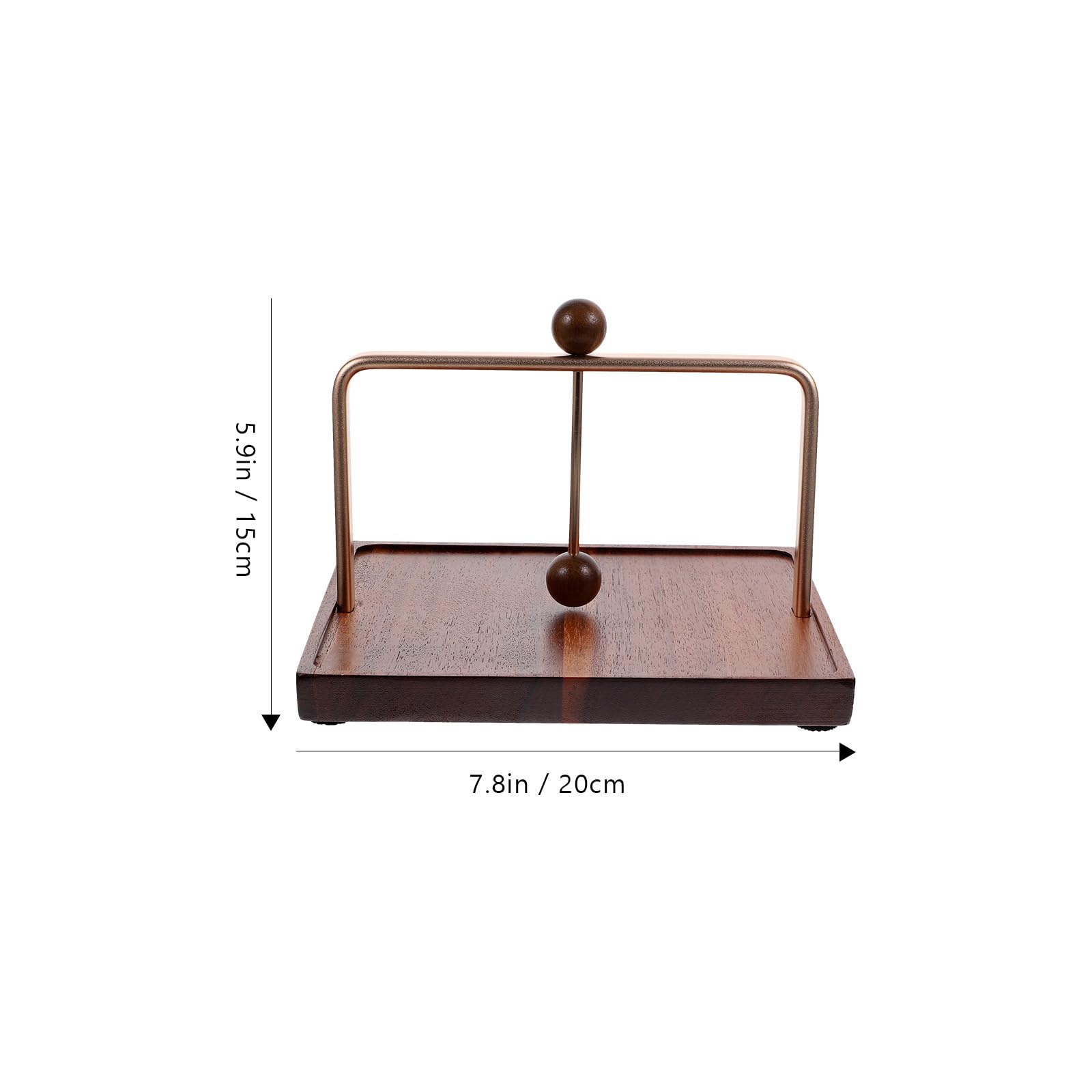 SHINEOFI Servilletero de Madera y Metal para Cocina, Soporte Pequeño para Servilletas de Papel, Dispensador Compacto para Mesa en Restaurante, Hogar y Cafetería, Accesorio Funcional