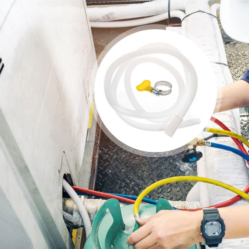Gadpiparty Tubo De Drenaje De Aire Acondicionado Conector De Manguera De Drenaje De Ca A Prueba De Fugas Manguera De Drenaje De Ca Portátil Tubo Flexible De Repuesto con Abrazadera De