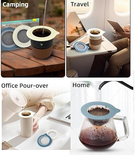 Miniatura 5 de 30 filtros de café reutilizables para verter sobre café, cafetera para acampar, café, viajes, cafetera de una sola porción