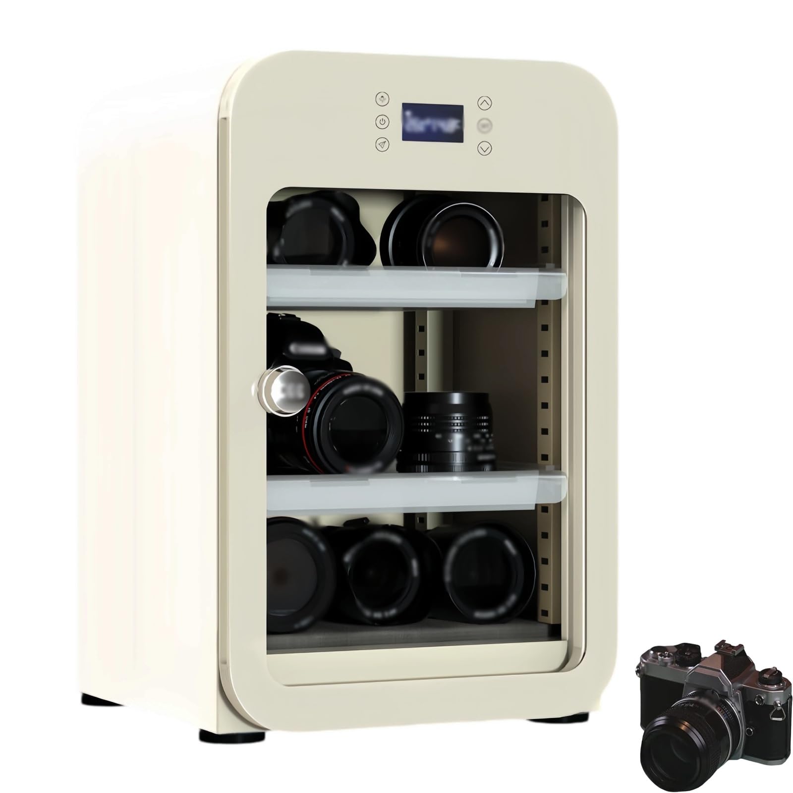 Caja seca electrónica con deshumidificación automática de memoria para lentes de cámaras
