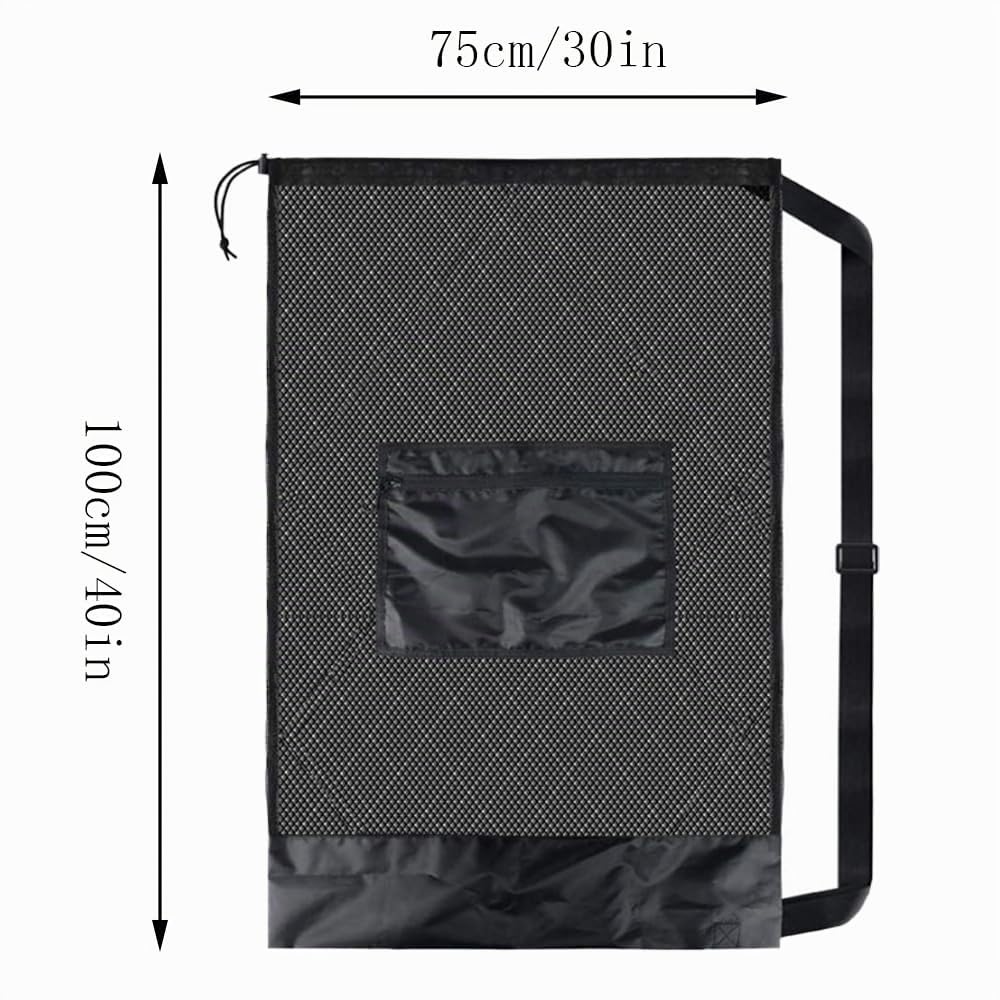 Sac à Ballon Grand Sac en Maille Filet, avec Bretelles Réglable équipement de Plongée Grand Capacité 10-15 Ballons Sac Sac Bandoulière Rangement Pour Football, Volley-Ball, Rugby (75 x100 cm)